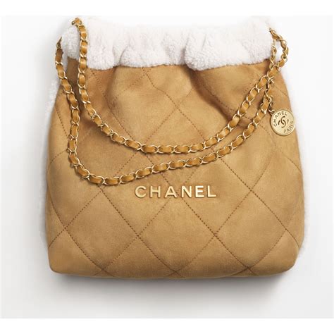 chanel feathers shearing lambskin & goldtone metal white